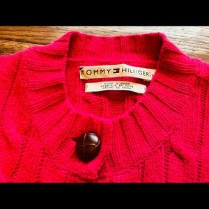 Hot Pink button up Tommy Hilfiger sweater.